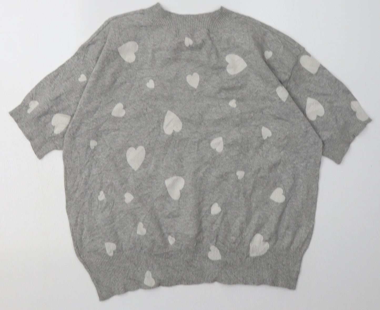 Marks and Spencer Womens Grey Geometric Cotton Pullover Sweatshirt Size M  Pullover