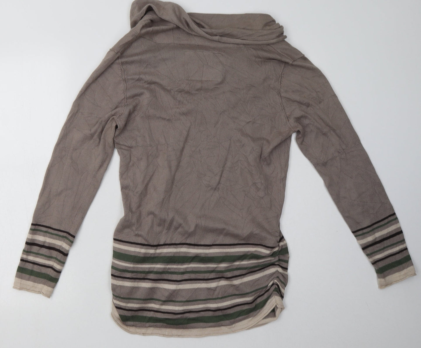 Debenhams Womens Grey Striped Cotton Pullover Sweatshirt Size 14  Pullover