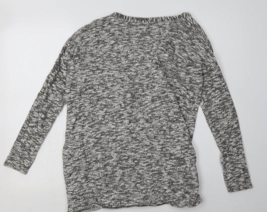 Topshop Womens Grey V-Neck  Cotton Cardigan Jumper Size 10