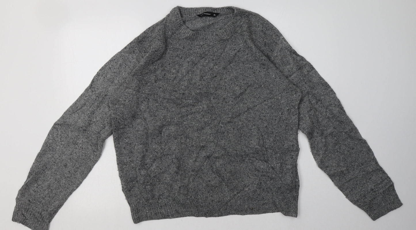 Cedar Wood State Mens Grey  Acrylic Pullover Sweatshirt Size L
