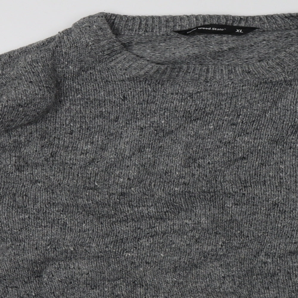 Cedar Wood State Mens Grey  Acrylic Pullover Sweatshirt Size L