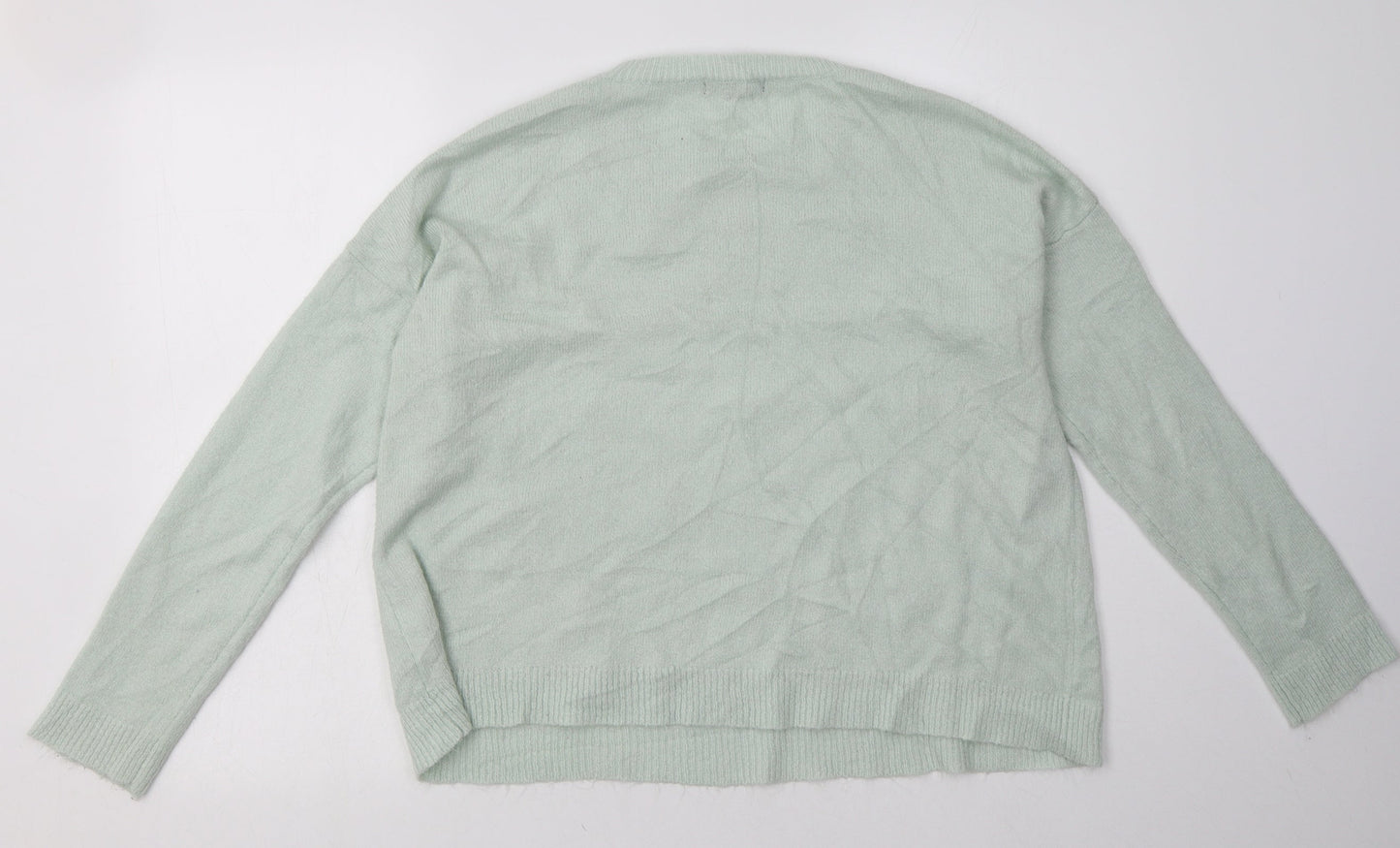 New Look Womens Green Geometric Acrylic Pullover Sweatshirt Size 12  Pullover