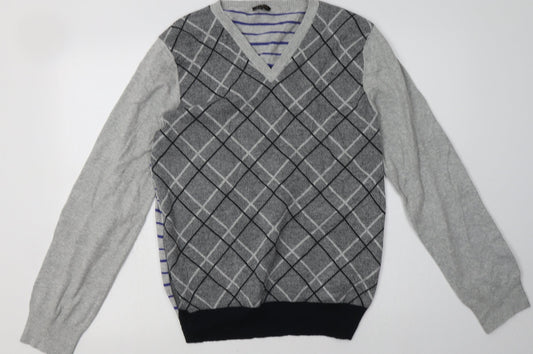 jc rags Mens Grey Check  Pullover Sweatshirt Size L