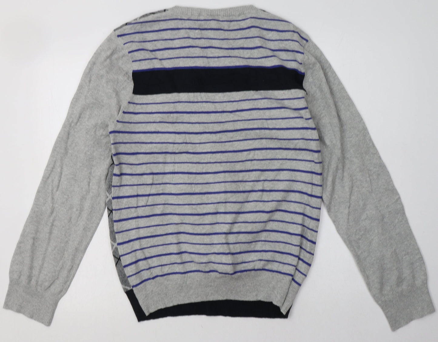 jc rags Mens Grey Check  Pullover Sweatshirt Size L