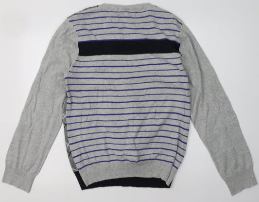 jc rags Mens Grey Check  Pullover Sweatshirt Size L