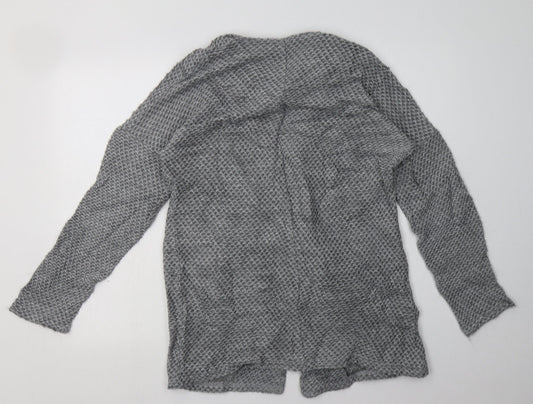 River Island Womens Grey V-Neck  Acrylic Cardigan Jumper Size 10