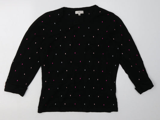cc Womens Black Geometric Viscose Pullover Sweatshirt Size M  Pullover