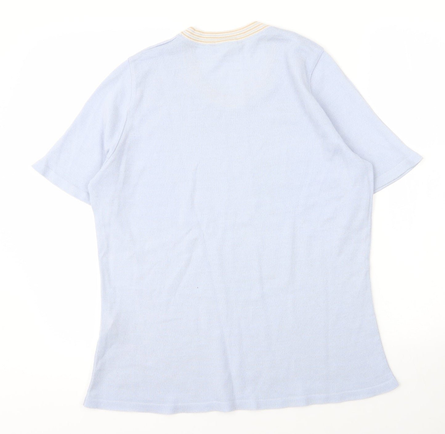 LUCIA Womens Blue  Acrylic Basic Blouse Size 18 Scoop Neck