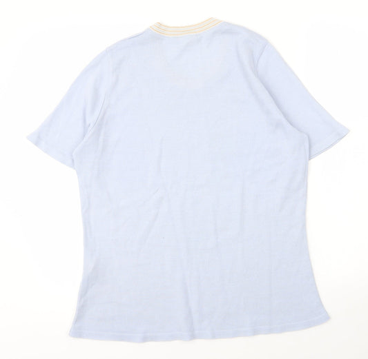 LUCIA Womens Blue  Acrylic Basic Blouse Size 18 Scoop Neck