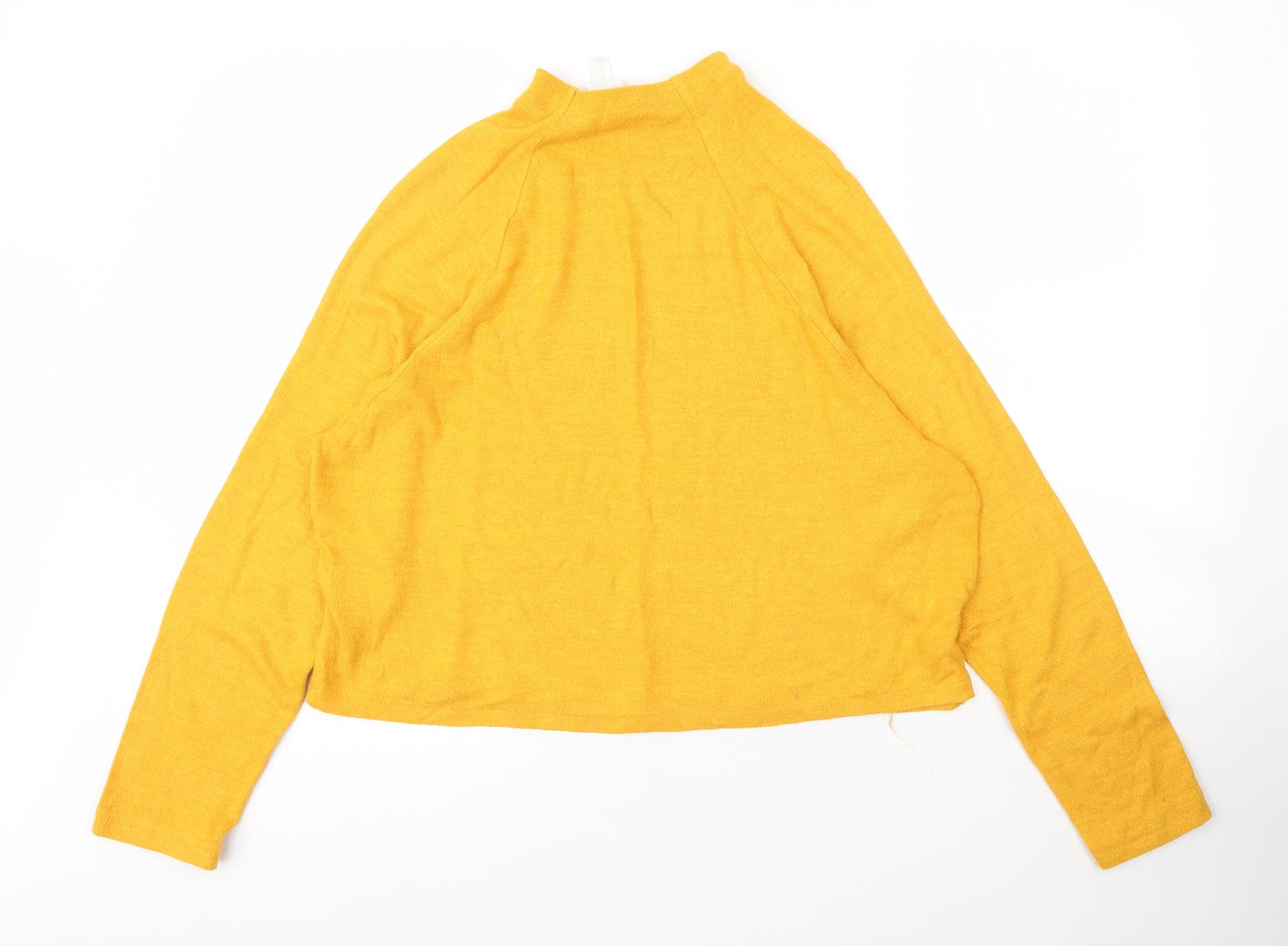 H&M Womens Yellow Mock Neck  Viscose Pullover Jumper Size S