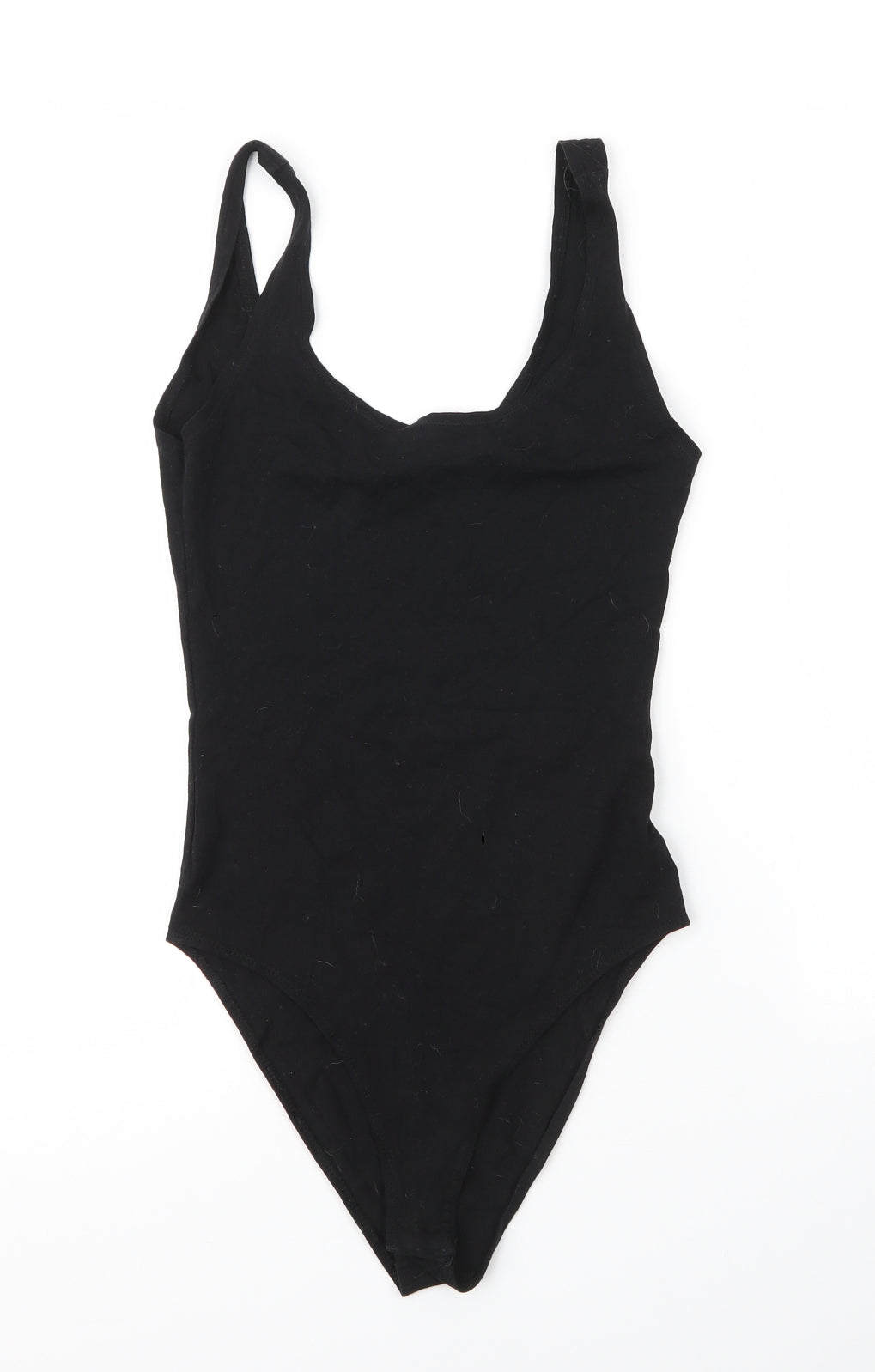 New Look Womens Black  Cotton Leotard One-Piece Size 10  Snap