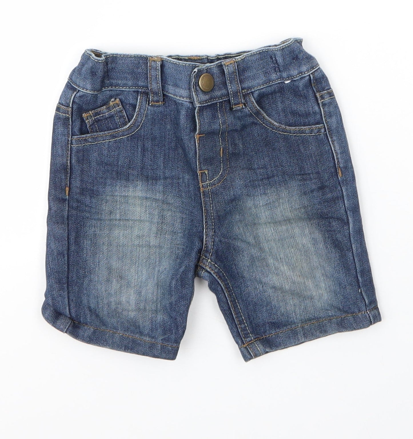 Primark Baby Blue  Cotton Capri Jeans Size 12 Months  Button