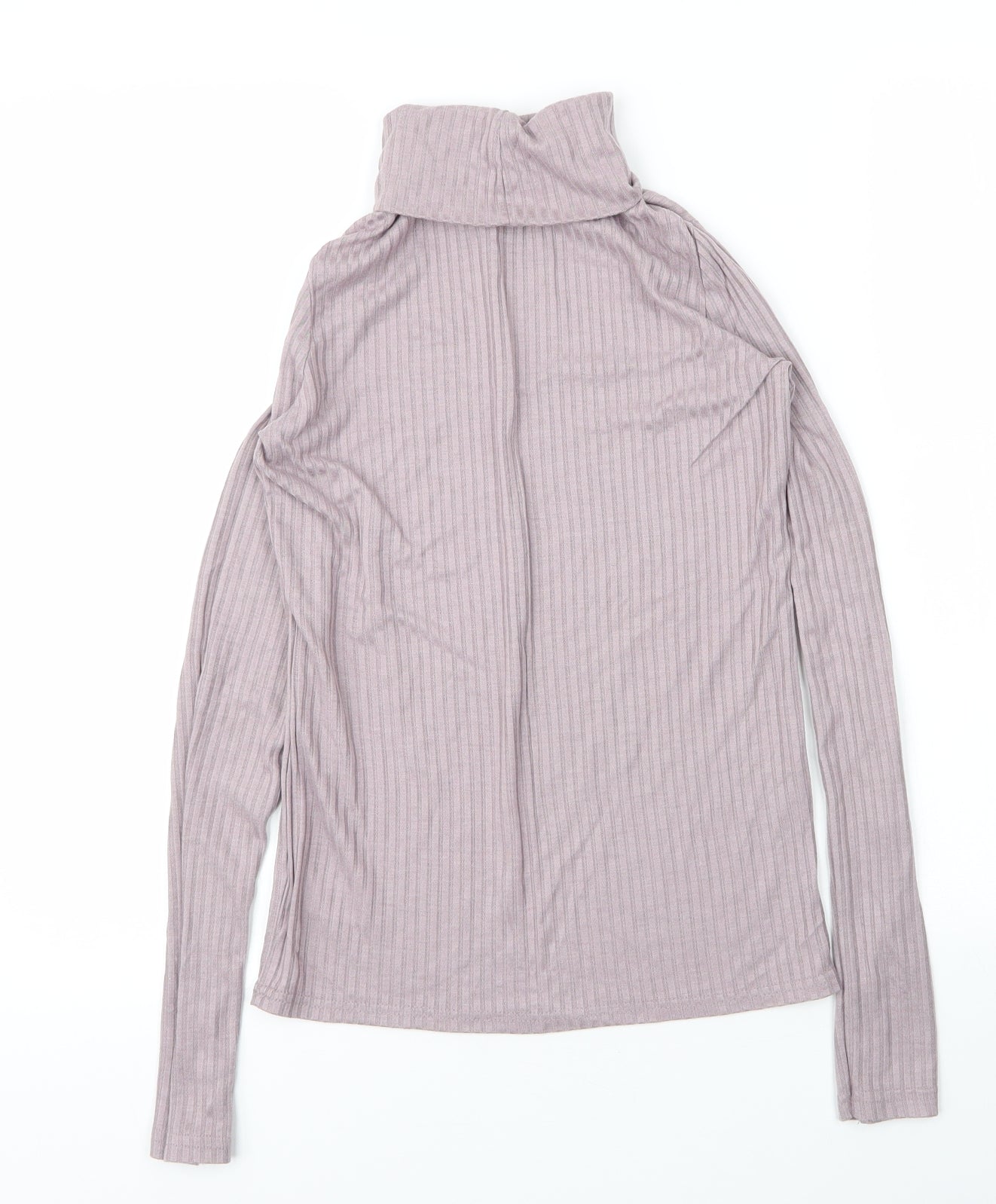 NEXT Womens Purple  Viscose Basic T-Shirt Size 6 Roll Neck