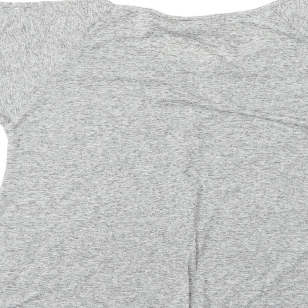 New Look Womens Grey  Polyester Basic Blouse Size 8 Round Neck