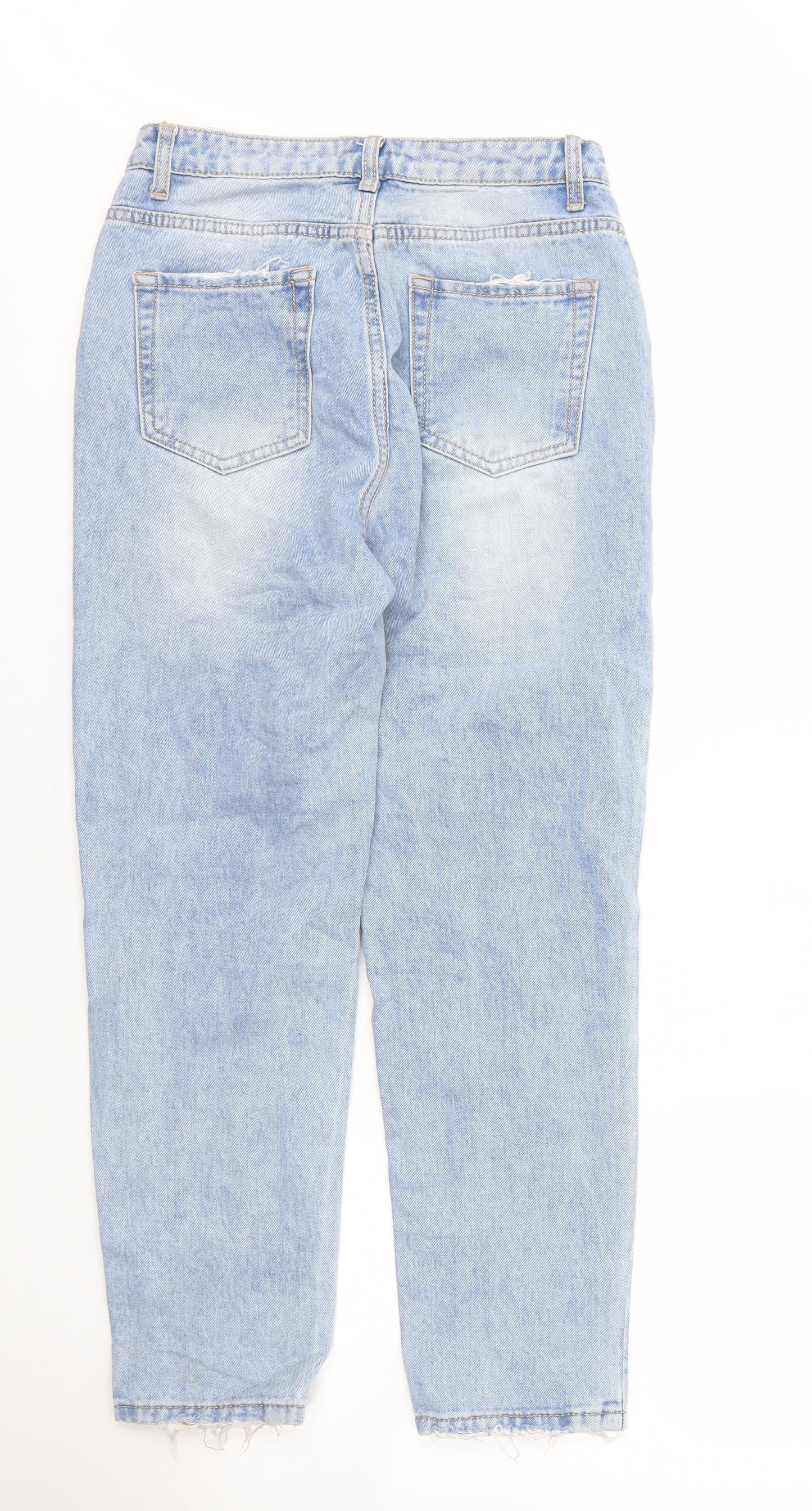 Monday Womens Blue  Cotton Mom Jeans Size S L24 in Regular Zip