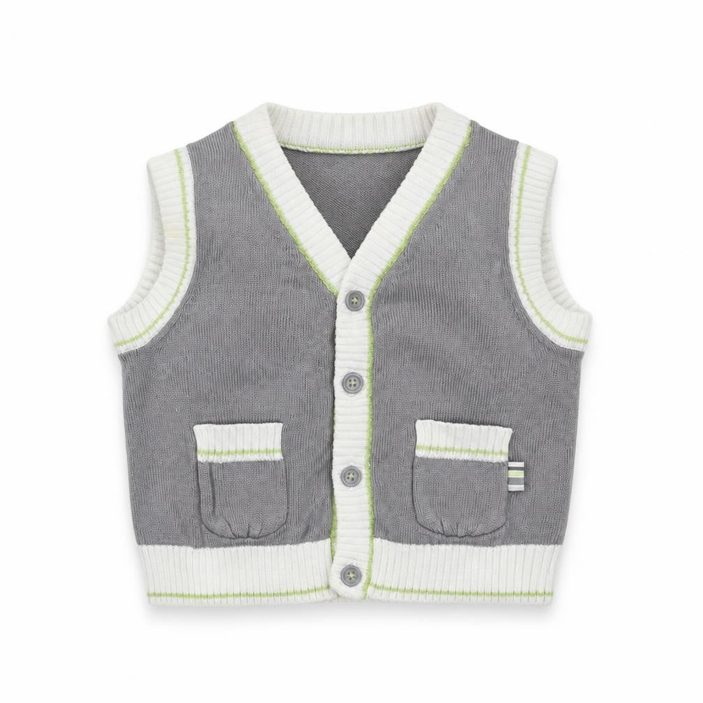 Baby Boutique Baby Grey  Cotton Cardigan Jumper Size 3-6 Months  Button