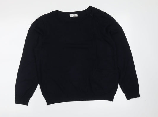 Galeries Lafayette Womens Blue Round Neck  Viscose Pullover Jumper Size M