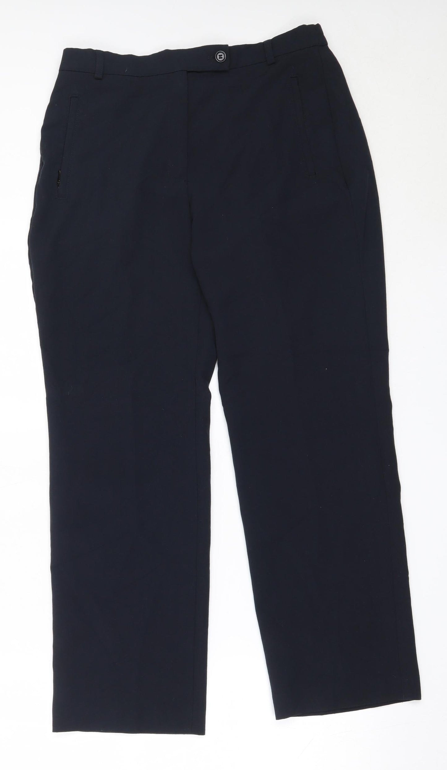 Marks and Spencer Womens Blue  Polyester Trousers  Size 10 L27 in Regular