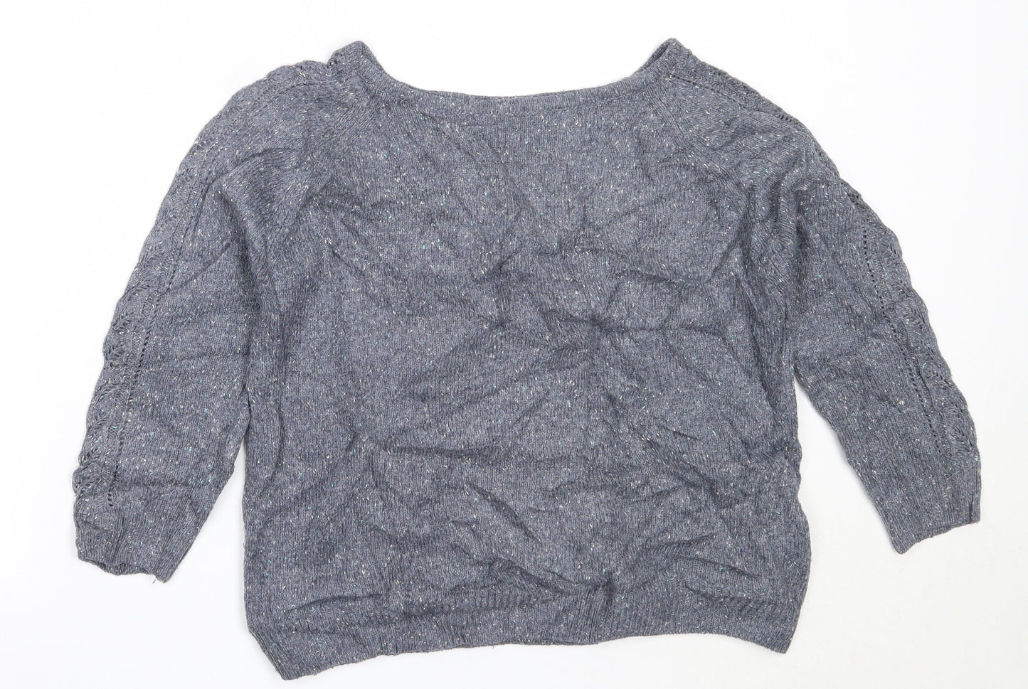 Marks and Spencer Womens Blue Round Neck  Acrylic Pullover Jumper Size 8