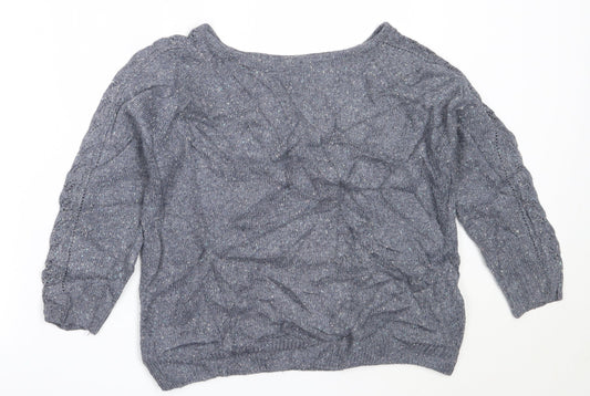Marks and Spencer Womens Blue Round Neck  Acrylic Pullover Jumper Size 8