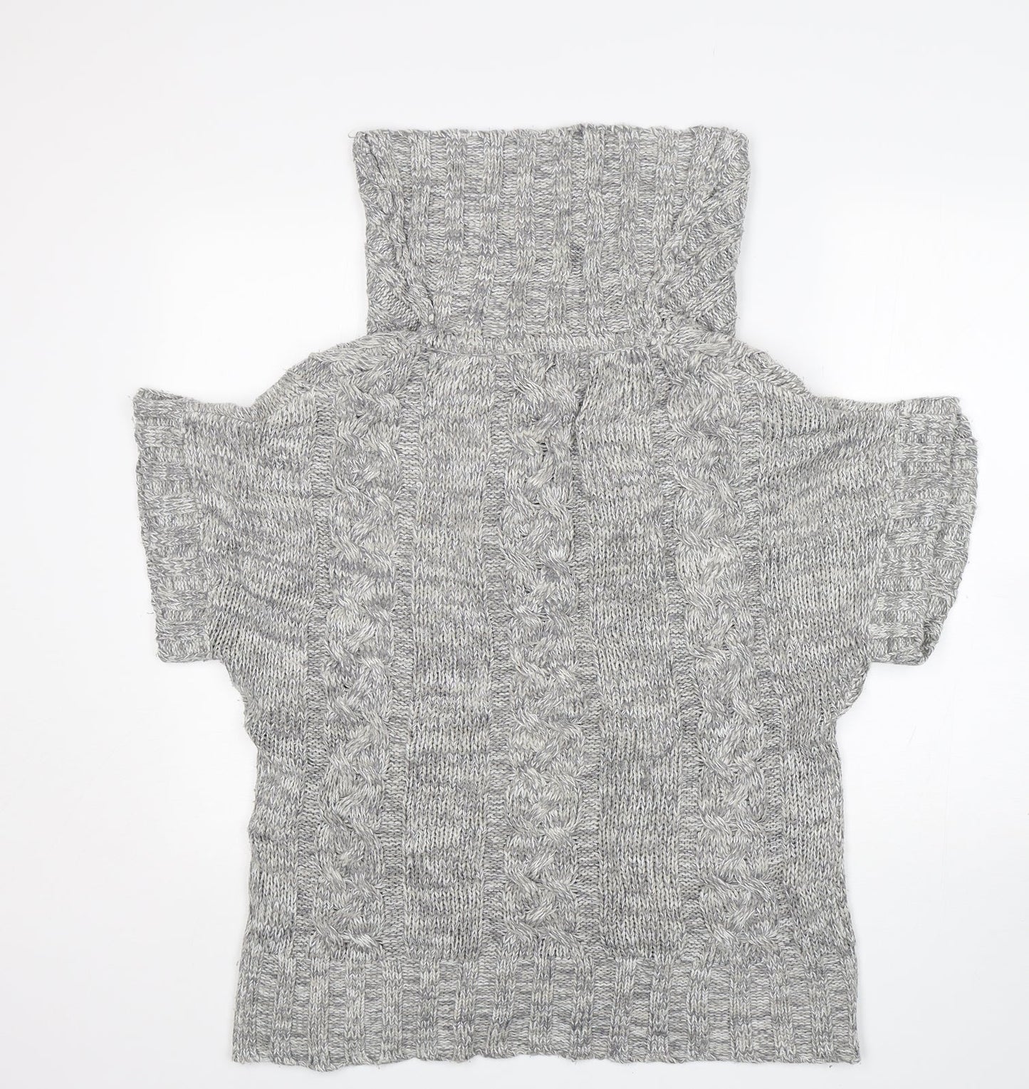 Marshmallow Womens Grey Roll Neck  Acrylic Pullover Jumper Size M