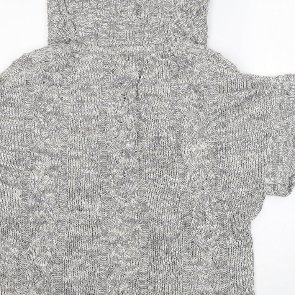 Marshmallow Womens Grey Roll Neck  Acrylic Pullover Jumper Size M