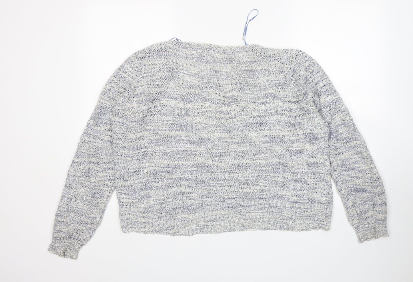 Papaya Womens Blue Round Neck  Acrylic Pullover Jumper Size L