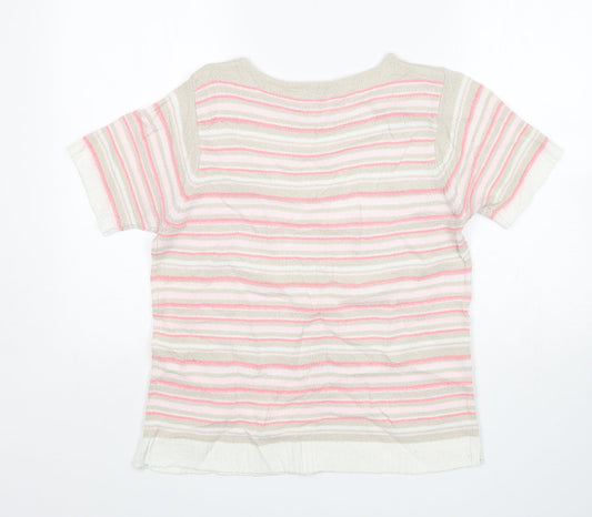 Berkertex Womens Multicoloured Round Neck Striped Acrylic Pullover Jumper Size 14