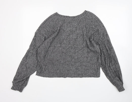 Zara Womens Grey Round Neck   Pullover Jumper Size S