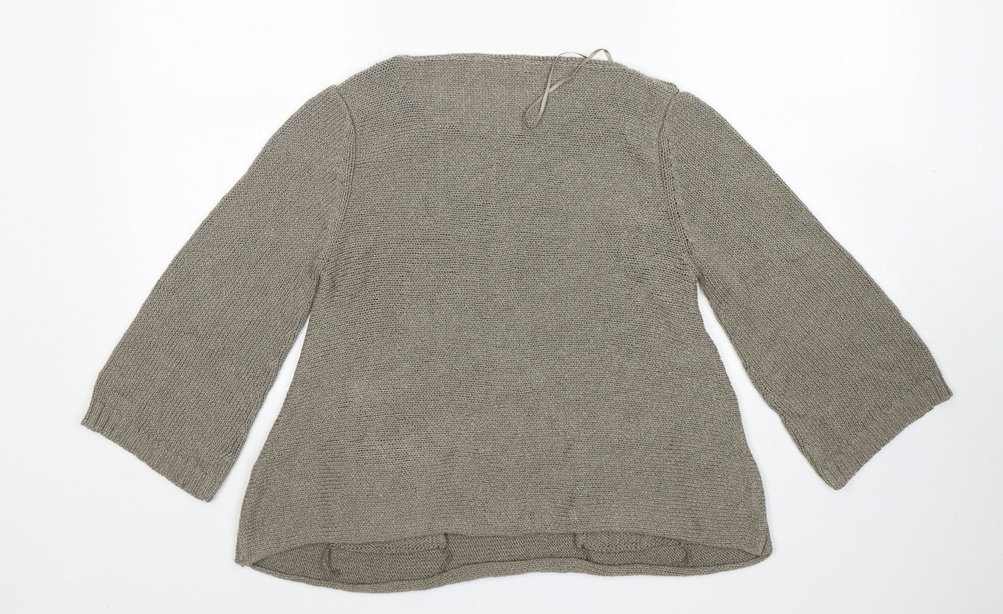 M&S Womens Brown Round Neck  Acrylic Pullover Jumper Size 14