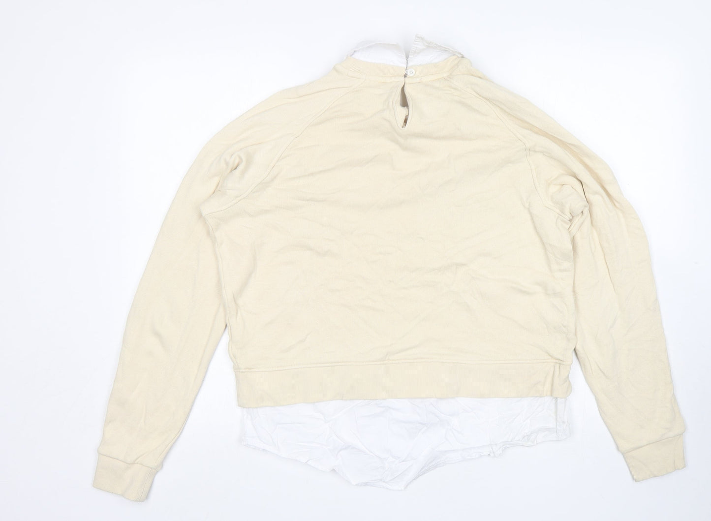 NEXT Womens Beige Collared  Cotton Pullover Jumper Size M
