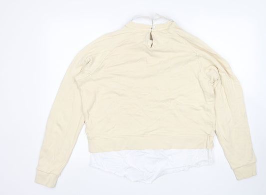 NEXT Womens Beige Collared  Cotton Pullover Jumper Size M