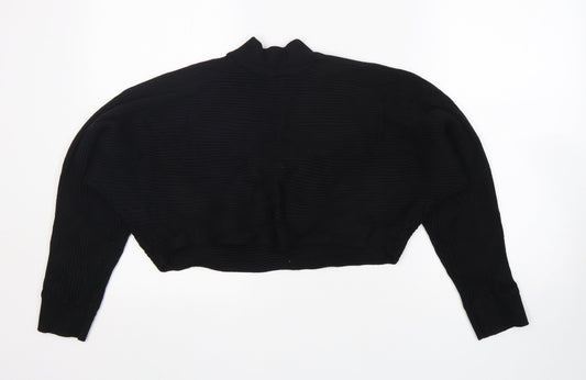 New Look Womens Black Mock Neck  Polyamide Pullover Jumper Size L