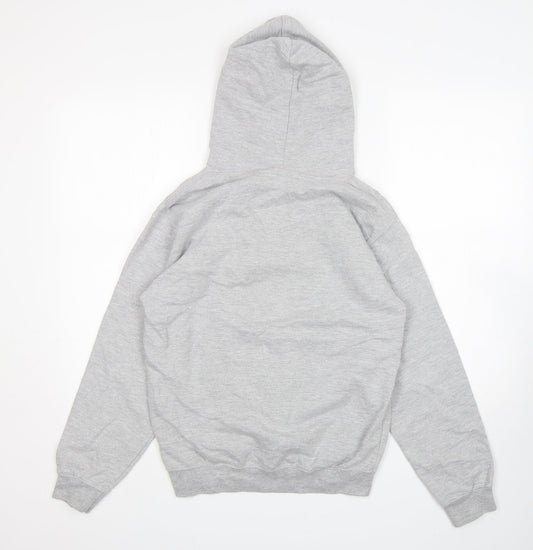 Awdis Womens Grey  Cotton Pullover Hoodie Size S