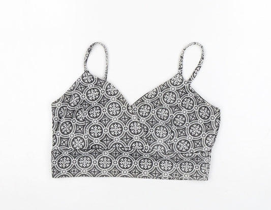 Select Womens Multicoloured Geometric Polyester Cropped Tank Size 6 V-Neck - bra top