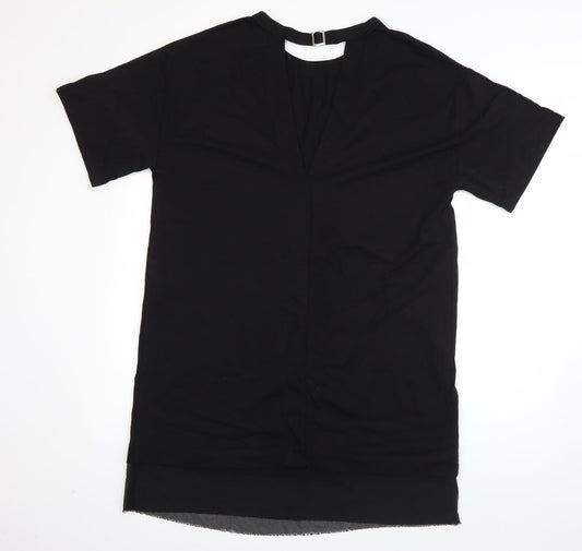 Sparkle & Fade Womens Black  Cotton T-Shirt Dress  Size M  Round Neck Pullover