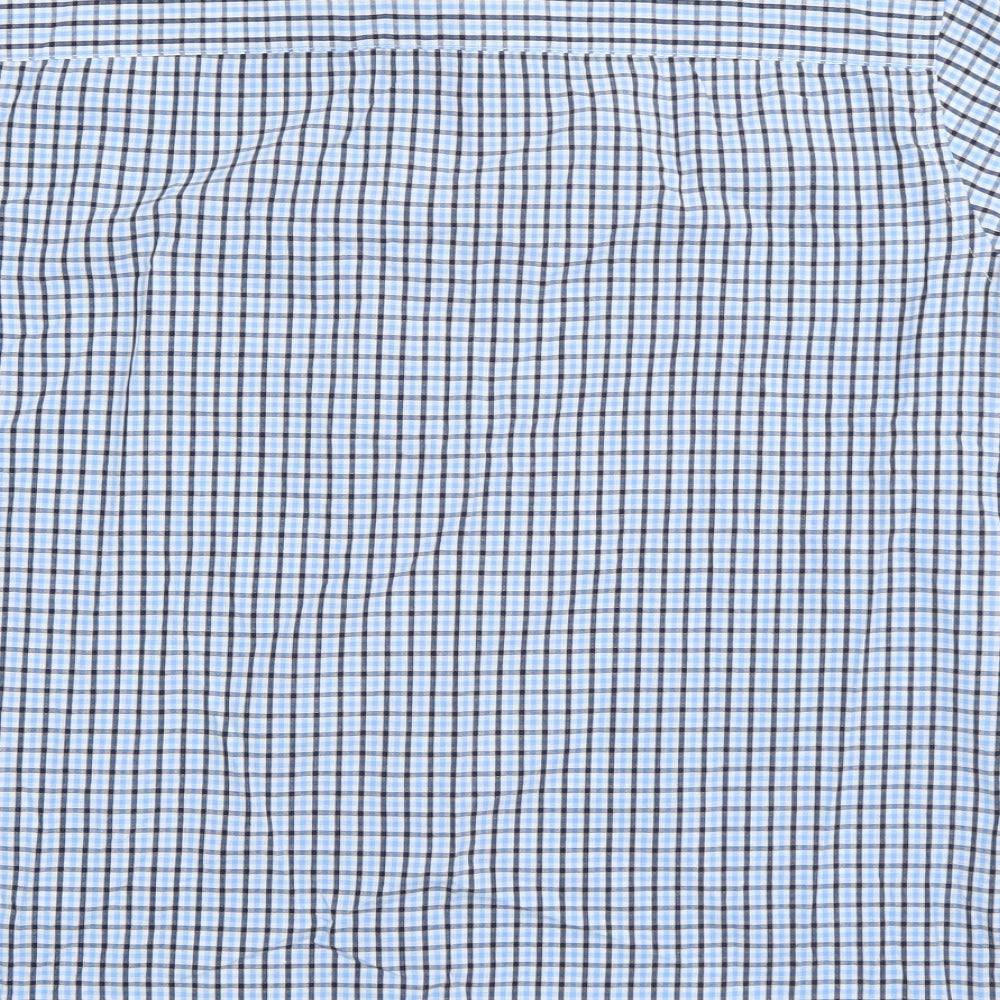 Originals Mens Blue Check Cotton  Button-Up Size L Collared Button