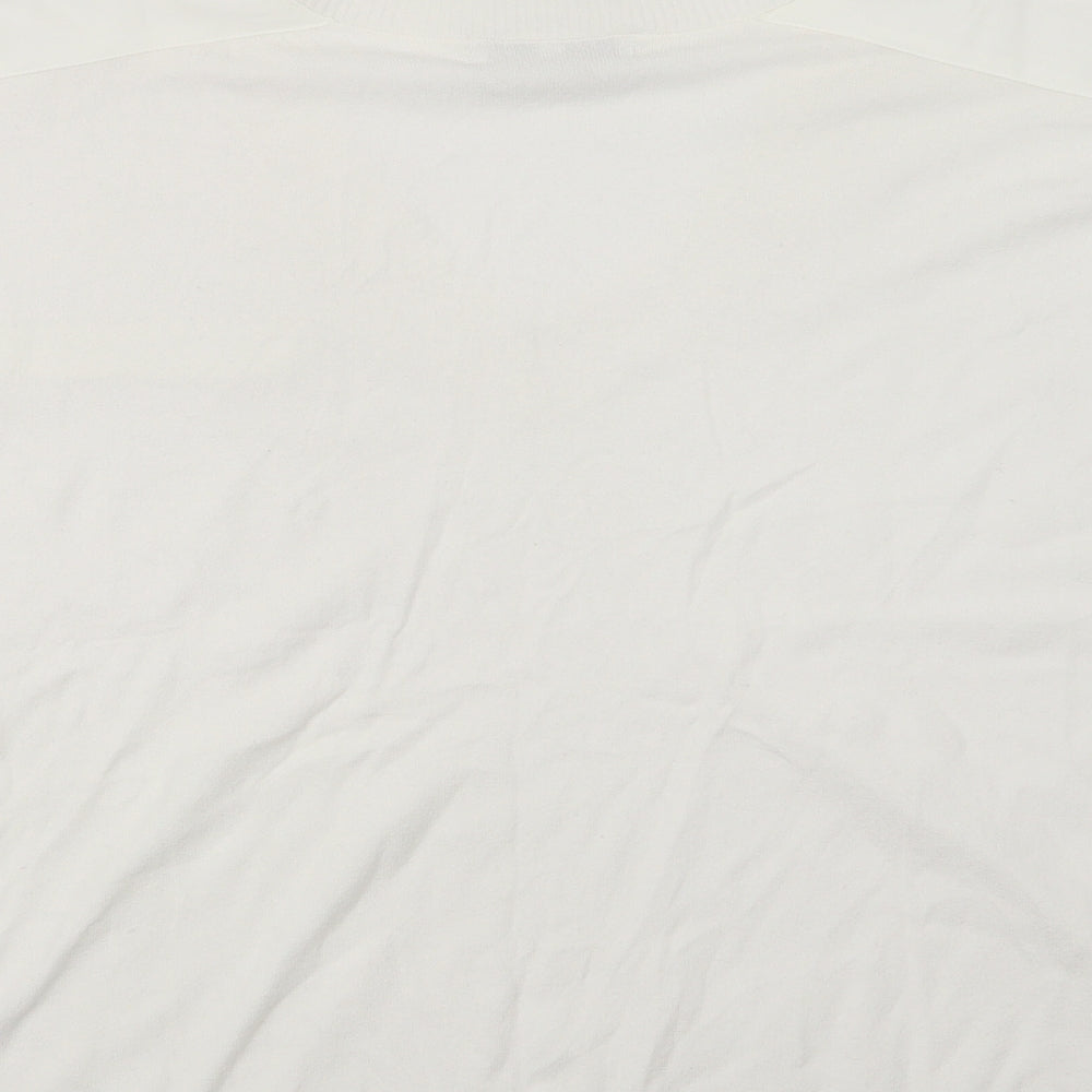 NEXT Womens White V-Neck  Viscose Pullover Jumper Size L