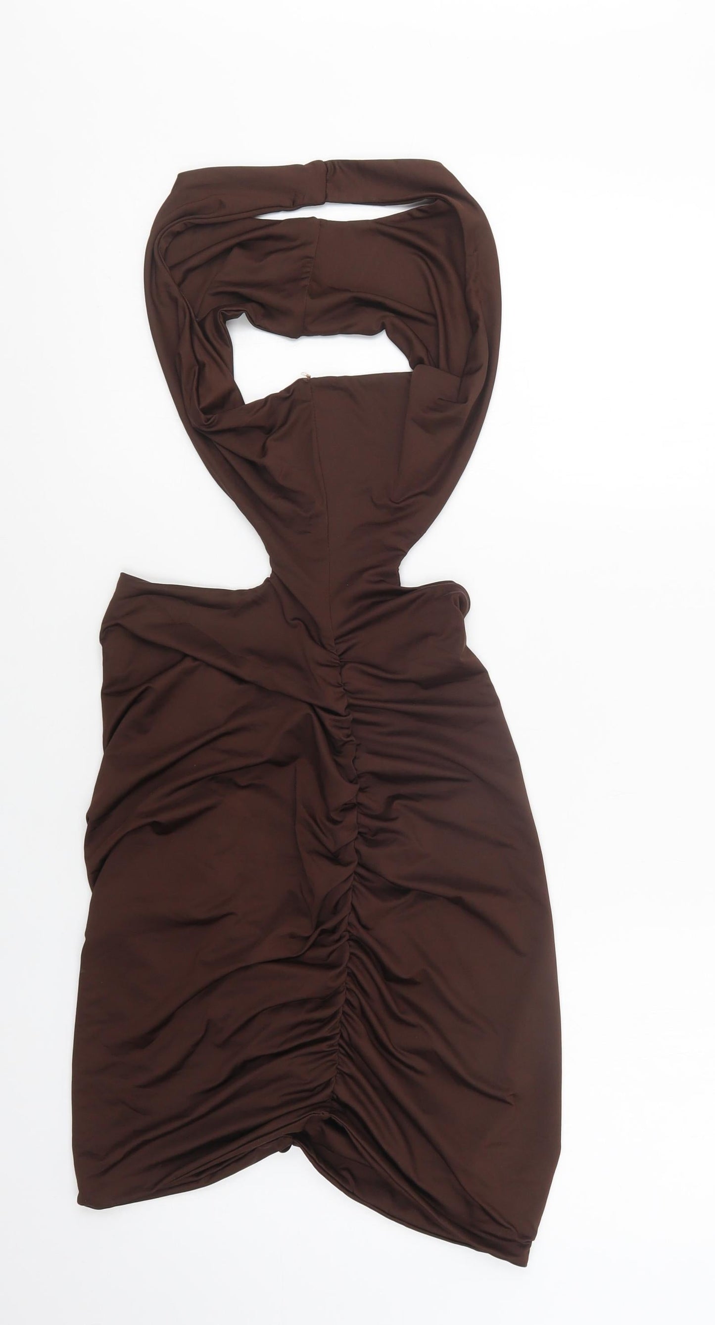 SgheIn Womens Brown  Polyester Bodycon  Size L  Halter