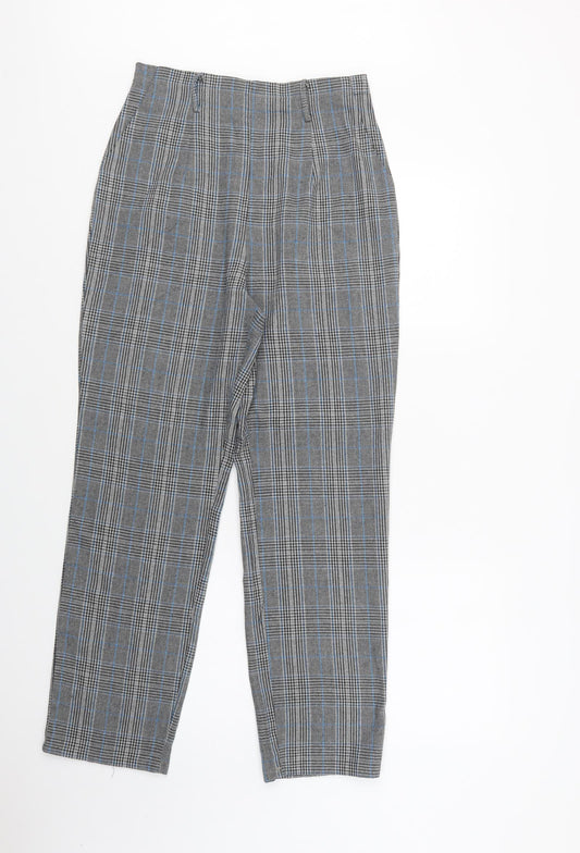 PRETTYLITTLETHING Womens Gold Check Polyester Dress Pants Trousers Size 10 L30 in Regular Zip