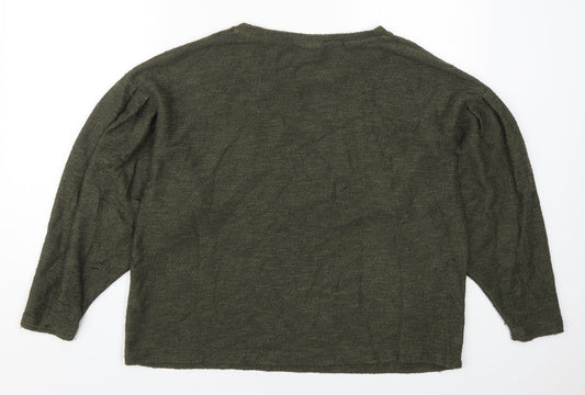 New Look Womens Green Round Neck  Polyester Pullover Jumper Size M