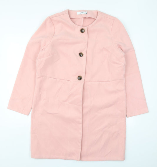 Just Fab Womens Pink   Pea Coat Coat Size XL  Button