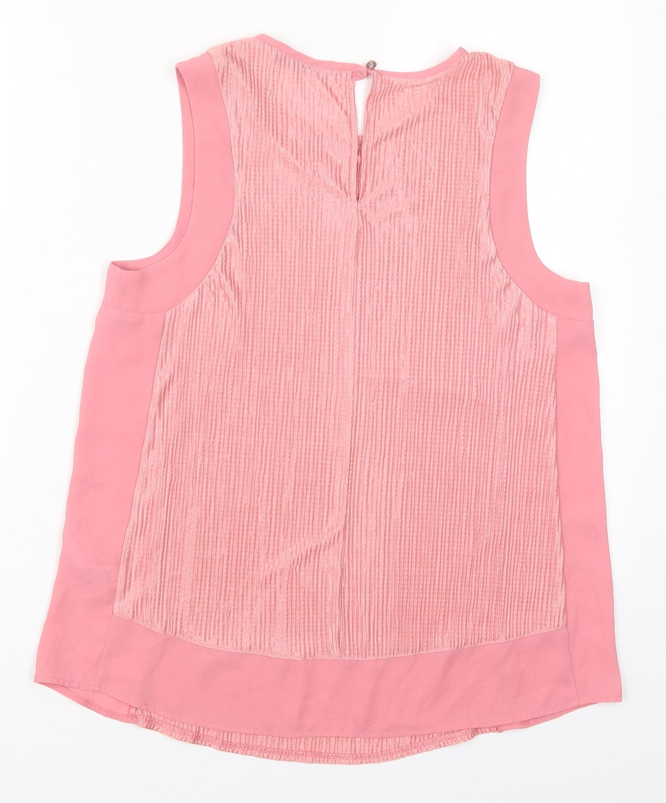 Dunnes Womens Pink  Polyester Basic Tank Size 12 Round Neck