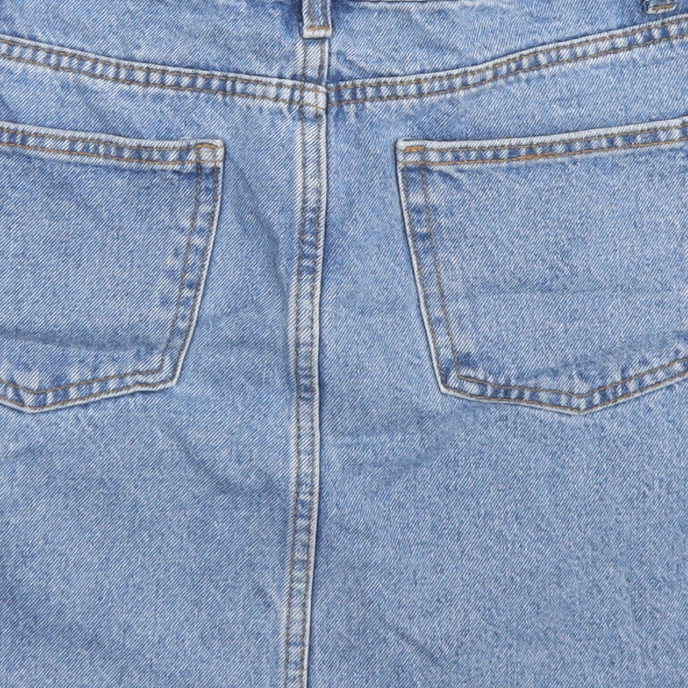 Denim Co Womens Blue  Cotton A-Line Skirt Size 6   Button