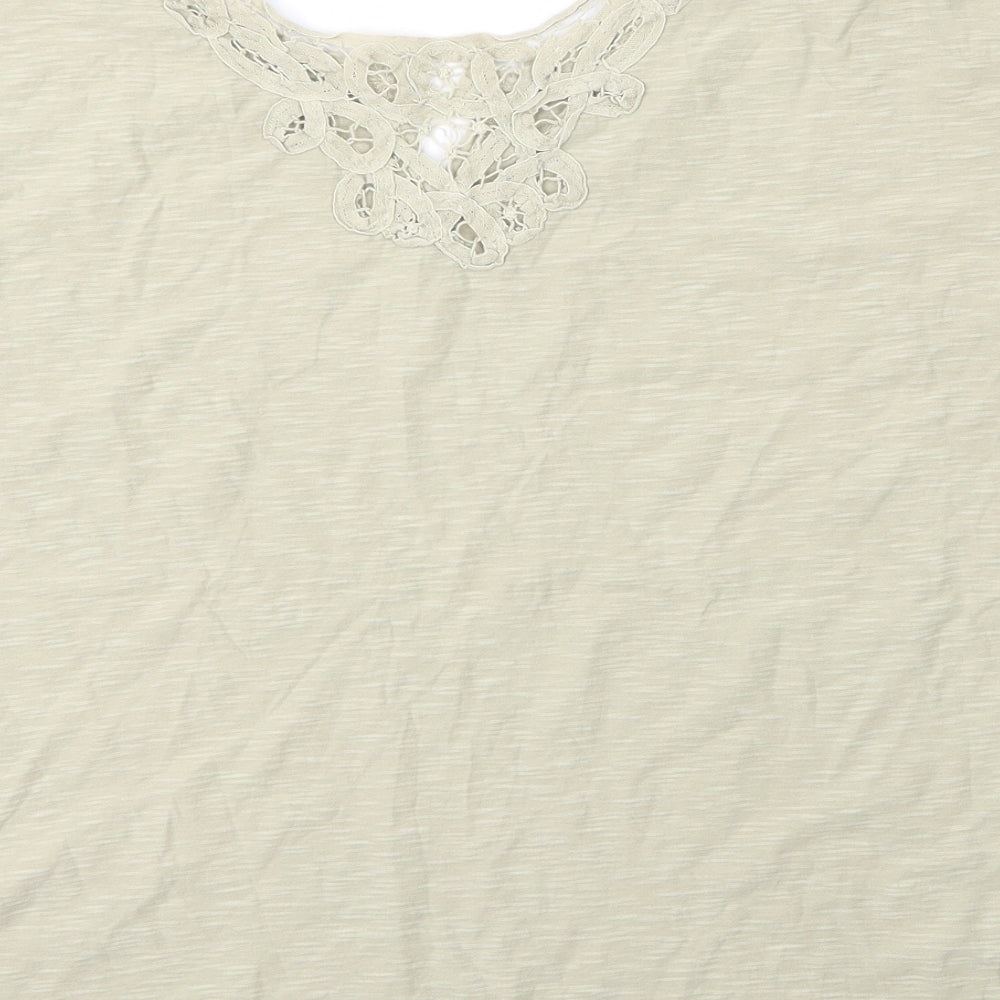 NEXT Womens Green  Cotton Basic T-Shirt Size 12 Round Neck
