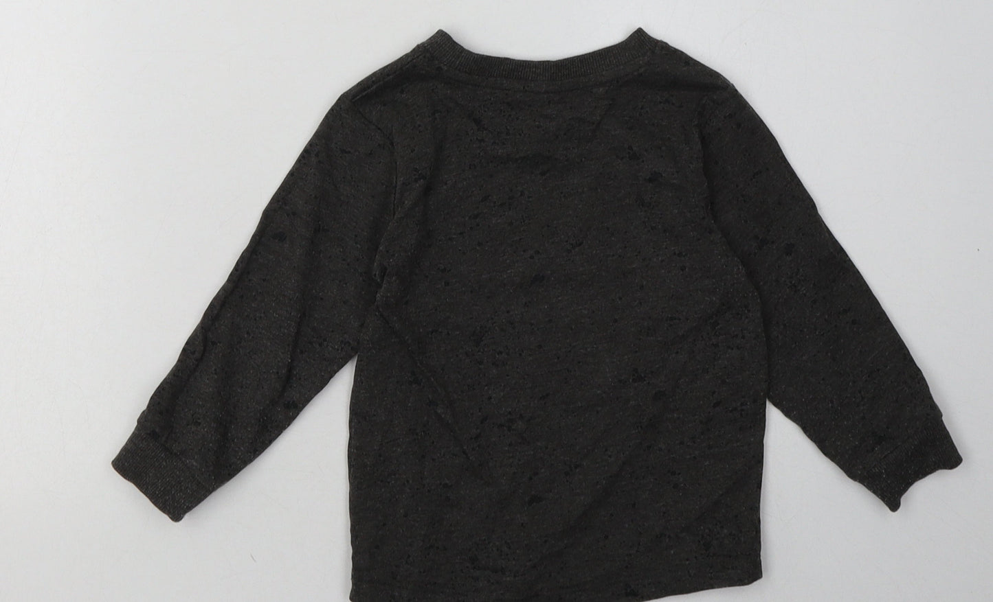 Matalan Girls Grey  Cotton Basic Casual Size 18-24 Months Crew Neck Pullover - Sequin Detail