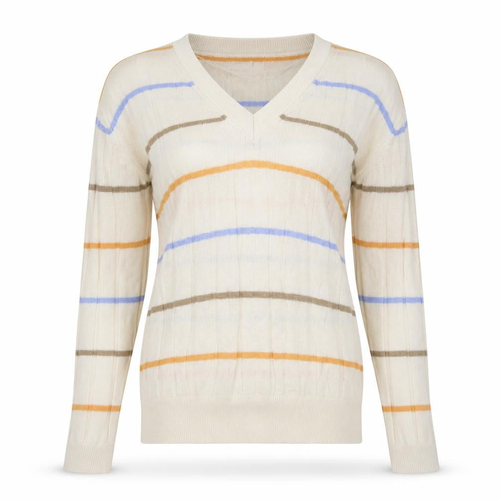 Marks and Spencer Womens Beige Striped Viscose Pullover Sweatshirt Size S  Pullover