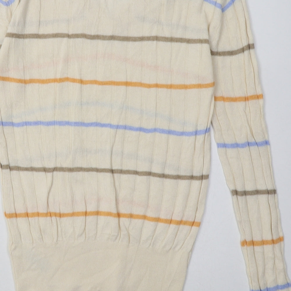 Marks and Spencer Womens Beige Striped Viscose Pullover Sweatshirt Size S  Pullover