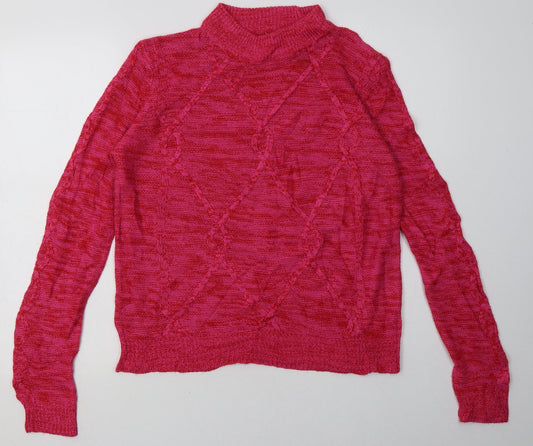 Matalan Womens Pink Argyle/Diamond Acrylic Pullover Sweatshirt Size L  Pullover