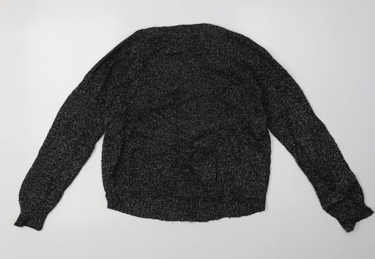 H&M Womens Black  Acrylic Pullover Sweatshirt Size 8  Pullover